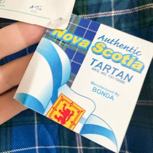 Vintage Deadstock Bonda Nova Scotia Tartan Blue Plaid Pleated Wool Midi Skirt 10 - Picture 5 of 9